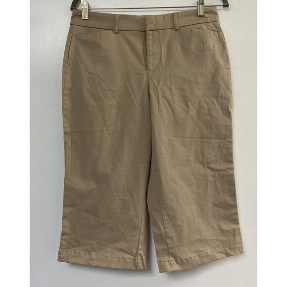 DOCKERS Ideal Fit Women's Size 8 Med Khaki Tan Cropped Pants - Picture 1 of 5